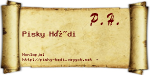 Pisky Hédi névjegykártya